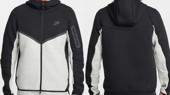 Men's Black/Gray Full-Zip Windrunner Hoodie
